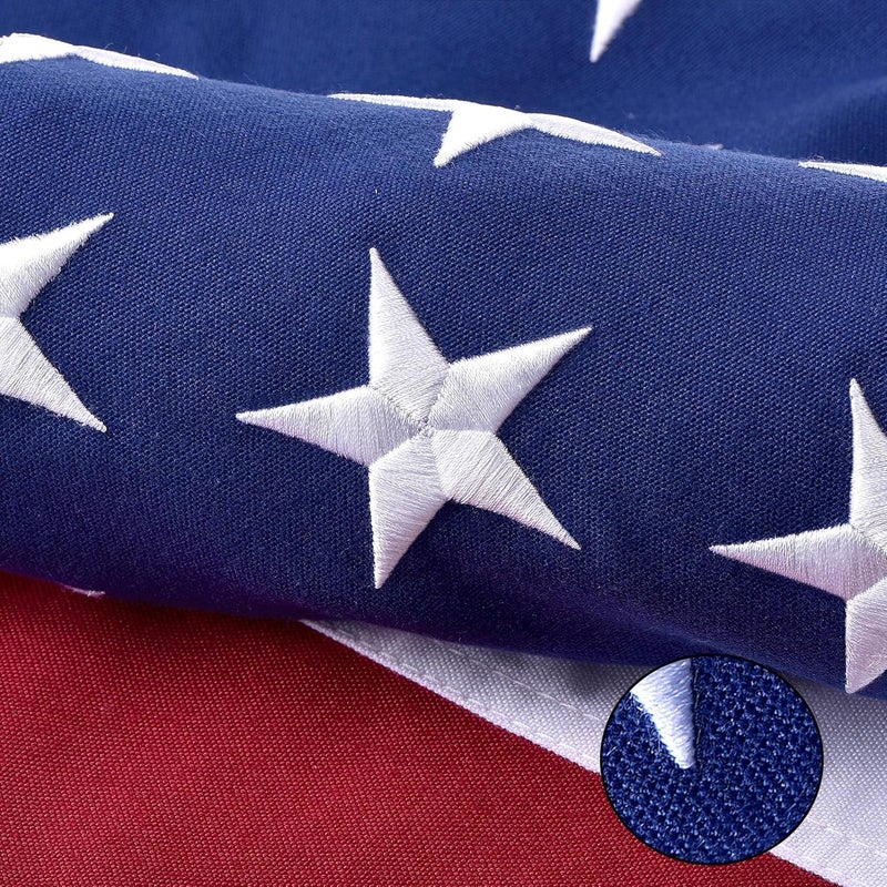VORENUS American Flag for Outside 3x5 FT, Deluxe Heavy Duty Spun Polyster, TearProof and Waterproof Super Tough Series, All Weather High Wind USA US Flag with Embroidered Stars, Sewn Stripes, Brass Grommets - Image 1